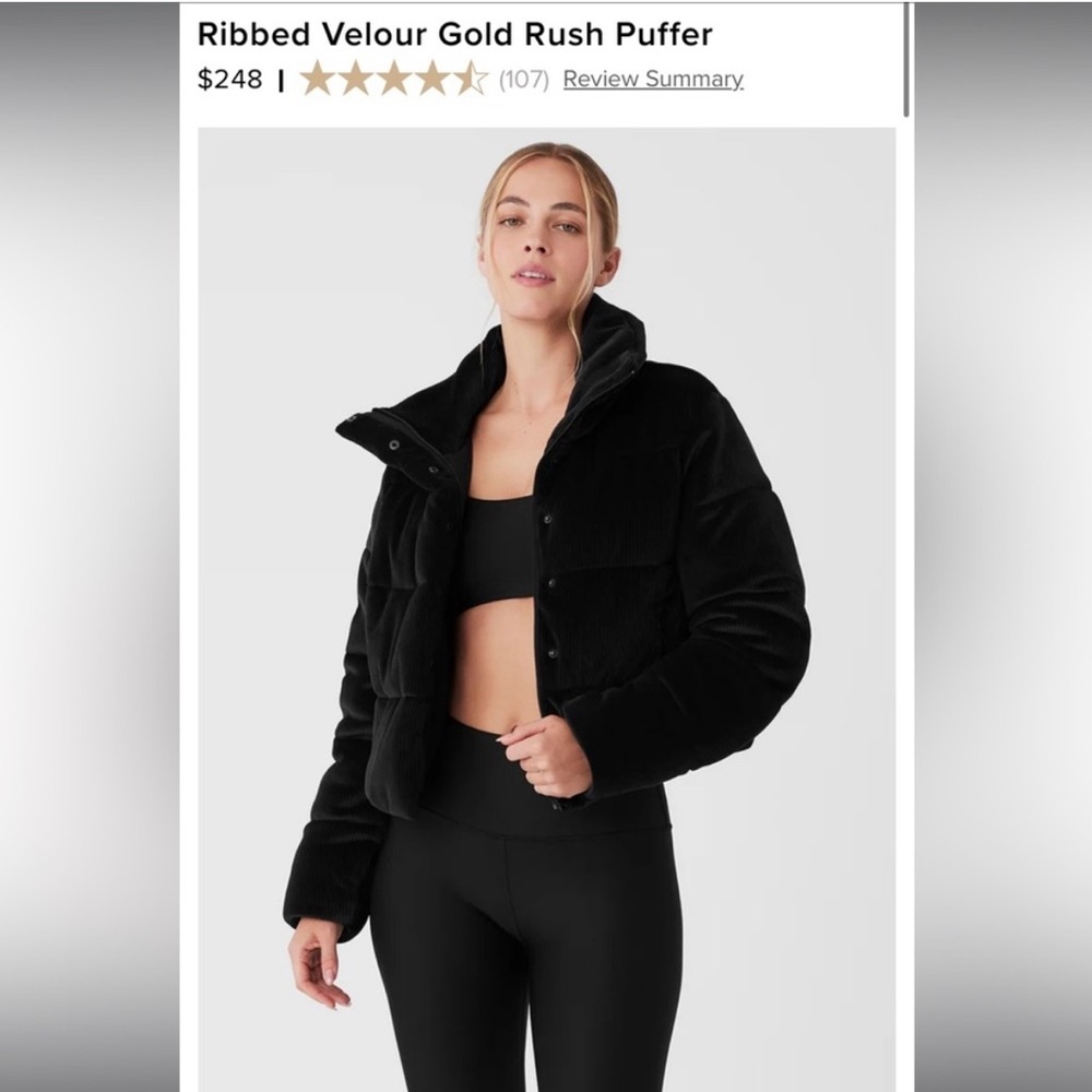 ALO Ribbed Velour Gold Rush Puffer